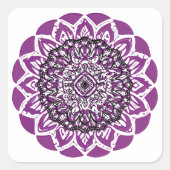 mandala Zoomtekening Vierkante Sticker (Voorkant)