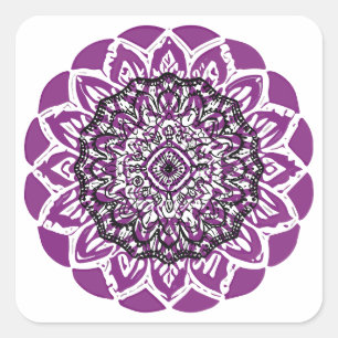 mandala Zoomtekening Vierkante Sticker