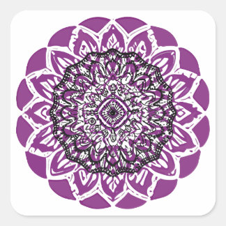 mandala Zoomtekening Vierkante Sticker