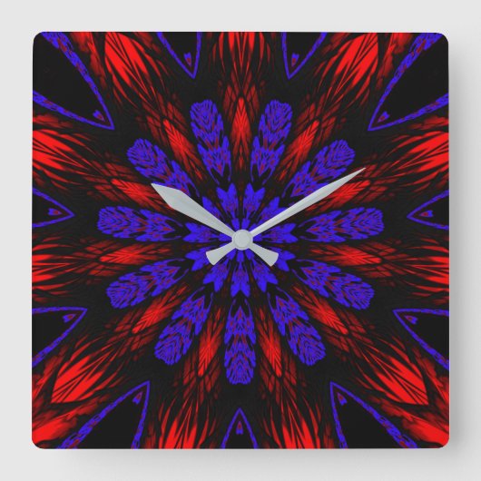 Mandala Zuidwest Hippie Boho Chic Bohemian Vierkante Klok (Voorkant)