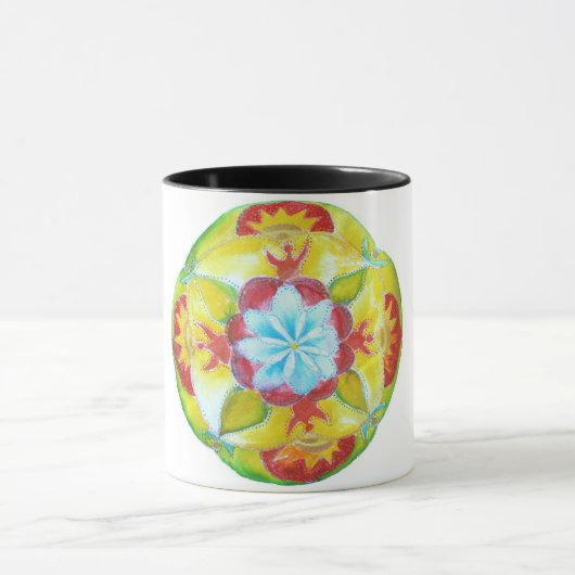 Mandala Zwart 325 ml Ringer Mok (Midden)