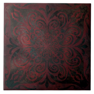 mandala zwart romantisch elegant tegeltje