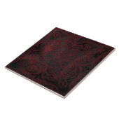 mandala zwart romantisch elegant tegeltje (Zijkant)