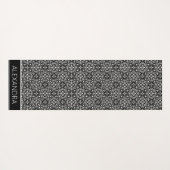 Mandala Zwart Wit Patroon Naam Gepersonaliseerd Yogamat (Achterkant (horizontaal))