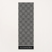 Mandala Zwart Wit Patroon Naam Gepersonaliseerd Yogamat (Voorkant)