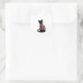 Mandala Zwarte Kat Bel Kraag Sticker (Tas)