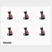 Mandala Zwarte Kat Bel Kraag Sticker (Vel)