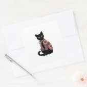 Mandala Zwarte Kat Bel Kraag Sticker (Envelop)