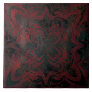 mandala zwarte romantische elegante keramische teg tegeltje