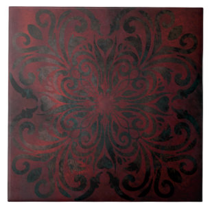 mandala zwarte romantische elegante keramische teg tegeltje