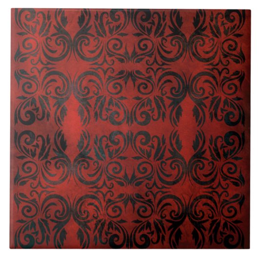 mandala zwarte romantische elegante keramische teg tegeltje (Voorkant)