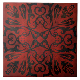 mandala zwarte romantische elegante keramische teg tegeltje