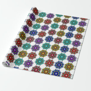 Mandalan in verschillende kleuren cadeaupapier