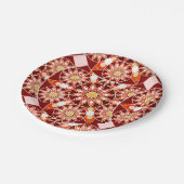Mandalapatroon, bruin, roest, tan, beige papieren bordje (Gekanteld)