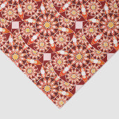 Mandalapatroon, bruin, roest, tan, beige tissuepapier (Detail)