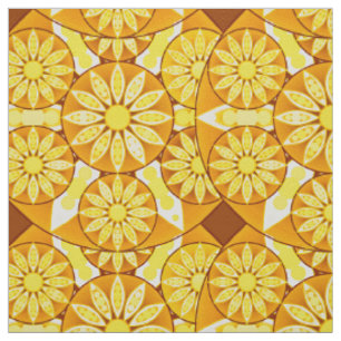 Mandalapatroon, geel, goud en bruin stof