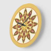 Mandalapatroon in chocolade- en goudtinten grote klok (Hoek)