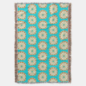 Mandalapatroon in chocolade, tan en turquoise deken (Voorkant Verticaal)