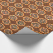 Mandalapatroon in chocolade, terracotta en roest cadeaupapier (Hoek)