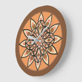 Mandalapatroon in chocolade, terracotta en roest grote klok (Hoek)