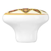 Mandalapatroon in chocolade, terracotta en roest keramische knop (Zijkant)