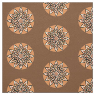 Mandalapatroon in chocolade, terracotta en roest stof