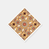 Mandalapatroon, karamelkleurig, chocoladebruin servetten (Hoek)