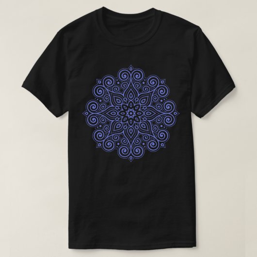 Mandalas 1Blauw T-shirt (Design voorkant)