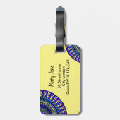 Mandalas Blue Tranquil Elegant Simple Unique Bagagelabel (Achterkant verticaal)