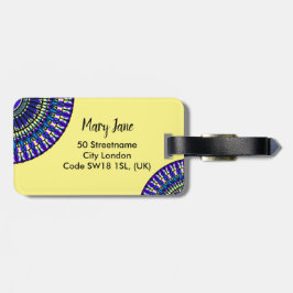 Mandalas Blue Tranquil Elegant Simple Unique Bagagelabel
