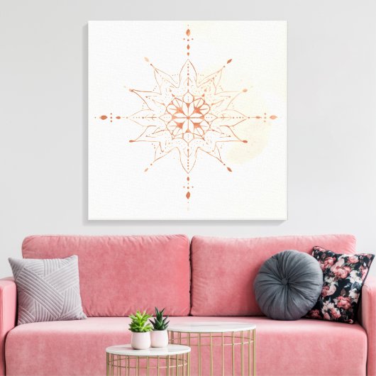 Mandalas Boho Wall Art | Sacred Geometry  Canvas Afdruk (Insitu (Woonkamer))