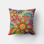 Mandalas Cushion. Levendige kleuren Kussen (Achterkant)