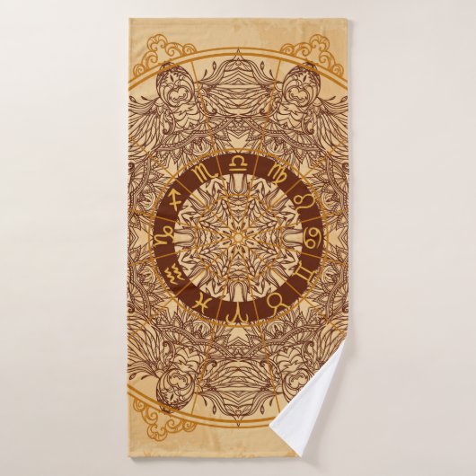 Mandala's, dierenriem, , cirkel. badhanddoek (Badhanddoek)