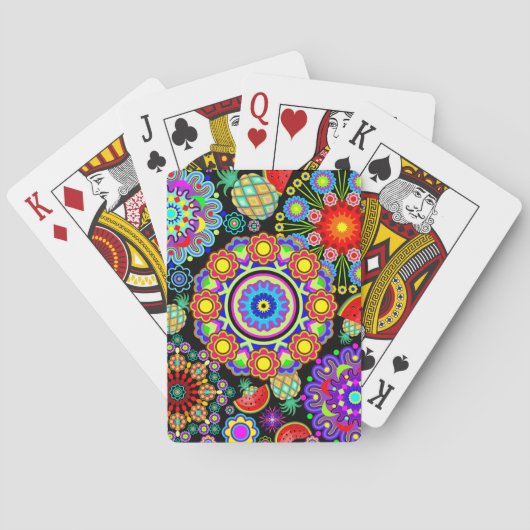 Mandalas & Exotisch Fruit Patroon   Pokerkaarten (Achterkant)