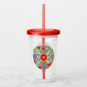 Mandala's & Exotisch Vruchten Patroon Acryl Drinkbeker (Voorkant)