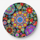 Mandala's & Exotisch Vruchten Patroon Papieren Bordje (Voorkant)