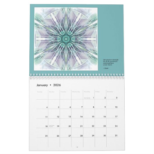 Mandalas for Times of Transition Calendar Kalender (Jan 2026)