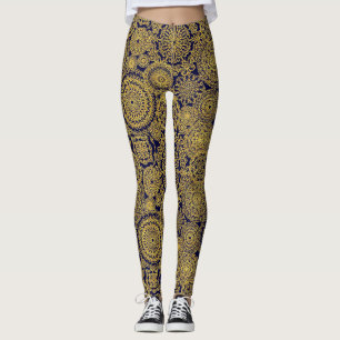 Mandalas Haven in goud en marine Leggings