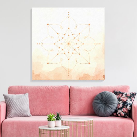 Mandalas Heilige Geometrie Wandkunst | Moderne Boh Canvas Afdruk (Insitu (Woonkamer))