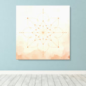 Mandalas Heilige Geometrie Wandkunst | Moderne Boh Canvas Afdruk (Insitu (Houten vloer))