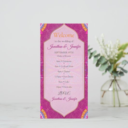 Mandala's in Cerise Pinks & bijpassend herhalingsp (Staand voorkant)