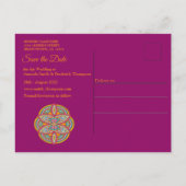 Mandala's in Cerise Pinks & matching herhalingspat Aankondigingskaart (Achterkant)