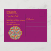 Mandala's in Cerise Pinks & matching herhalingspat Aankondigingskaart (Achterkant)