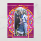 Mandala's in Cerise Pinks & matching herhalingspat Aankondigingskaart (Voorkant)