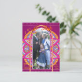 Mandala's in Cerise Pinks & matching herhalingspat Aankondigingskaart (Staand voorkant)