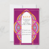 Mandala's in Cerise Pinks & matching herhalingspat RSVP Kaartje (Voorkant)