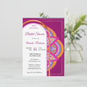 Mandala's in Cerise Roze, Blauw & Sinaasappel Kaart (Staand voorkant)