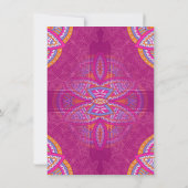 Mandala's in Cerise Roze, Blauw & Sinaasappel Kaart (Achterkant)