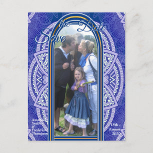 Mandala's in gemengd Hollands Blauw Aankondigingskaart