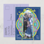 Mandala's in gemengd Nederlands Blauw Aankondigingskaart (Voorkant / Achterkant)